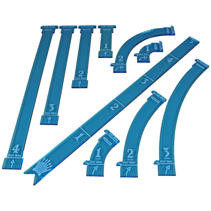 LITKO Rune Battles, Maneuver & Shooting Gauge Set, Fluorescent Blue (10)-Movement Gauges-LITKO Game Accessories