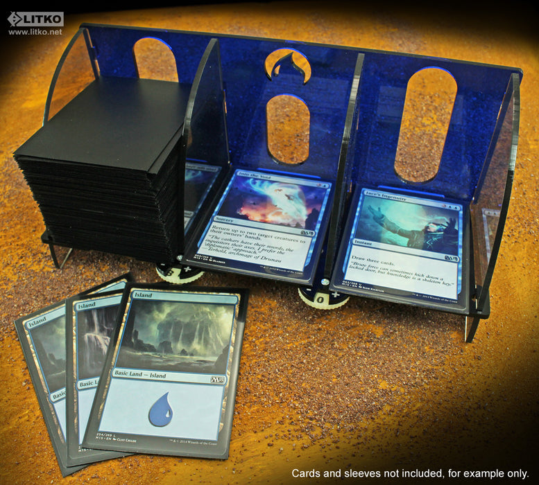 LITKO Card Deck Tray with Life Count Dials Compatible with Magic: The Gathering, Blue-Card Deck Tray-LITKO Game Accessories