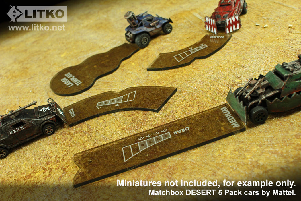  LITKO Template Set Compatible with Gaslands Miniatures