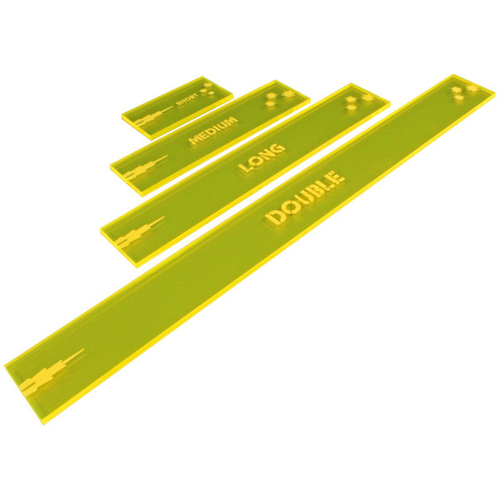 LITKO Gaslands Miniatures Game Shooting Gauges Set, Fluorescent Yellow (4) - LITKO Game Accessories