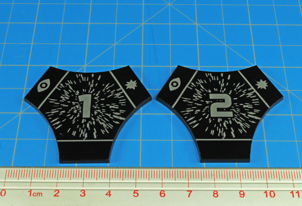 LITKO Space Fighter 2nd Edition Double-Sided Hyperspace Templates, Black (2)-Movement Gauges-LITKO Game Accessories