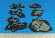 LITKO Space Fighter 2nd Edition Asteroid & Debris Templates, Translucent Grey (6)-Movement Gauges-LITKO Game Accessories