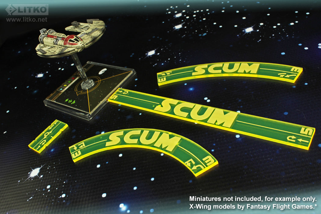 LITKO Space Fighter 2nd Edition Scum Maneuver Gauge Set, Fluorescent Yellow (11) - LITKO Game Accessories
