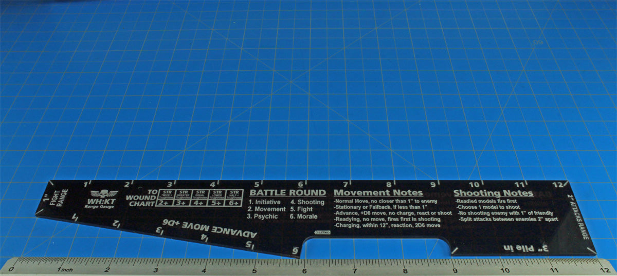 LITKO Double Sided, Range Combat Gauge Compatible with WH: KT, Translucent Grey-Movement Gauges-LITKO Game Accessories