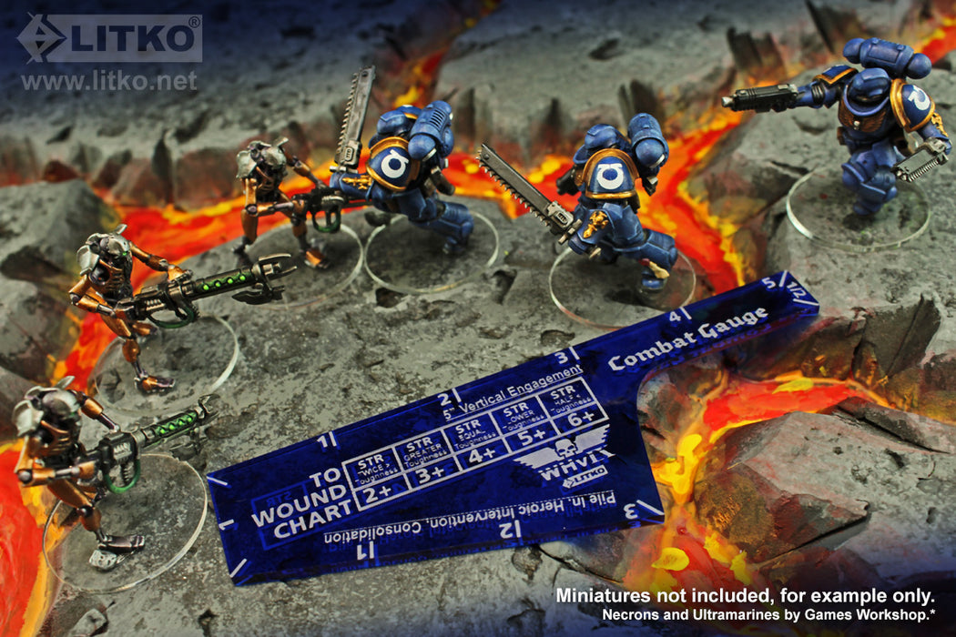 LITKO 5-inch Combat Gauge Compatible with Warhammer 9th Edition, Translucent Blue-Movement Gauges-LITKO Game Accessories