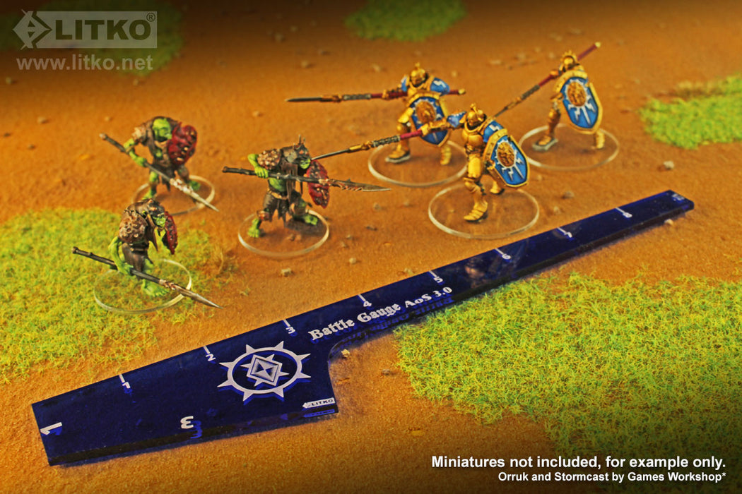 LITKO 9-inch Battle Gauge Compatible with AoS 3rd edition, Translucent Blue-Movement Gauges-LITKO Game Accessories