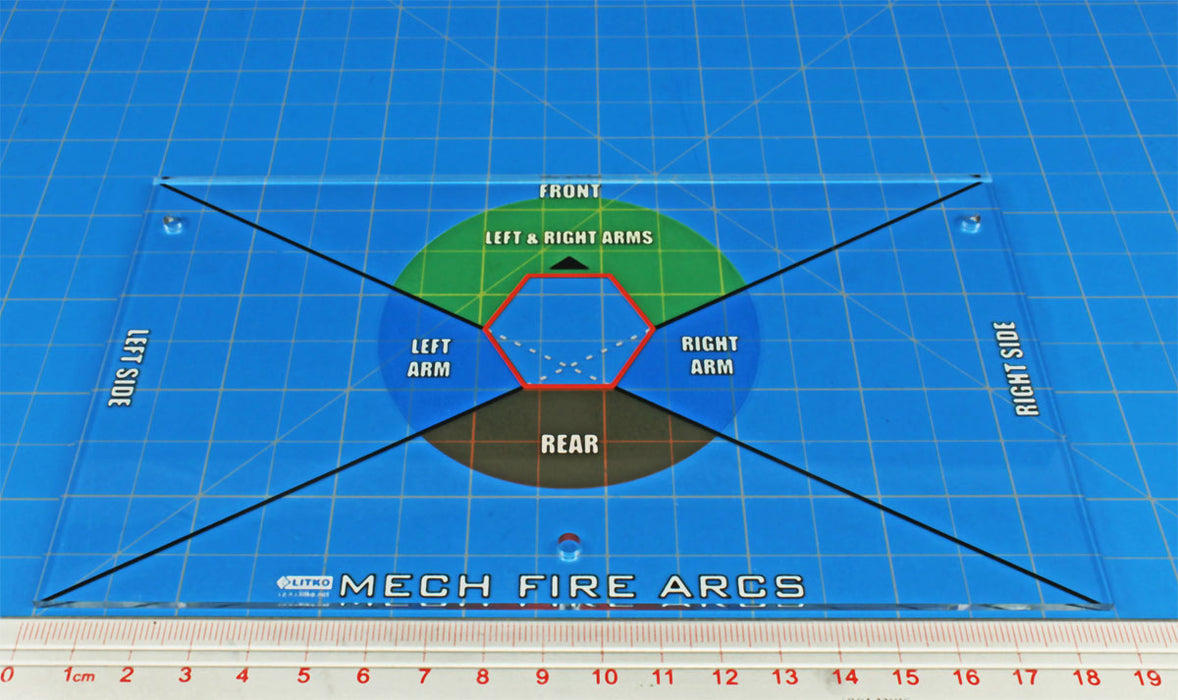 LITKO Premium Printed Mech Fire Arc Template-Movement Gauges-LITKO Game Accessories