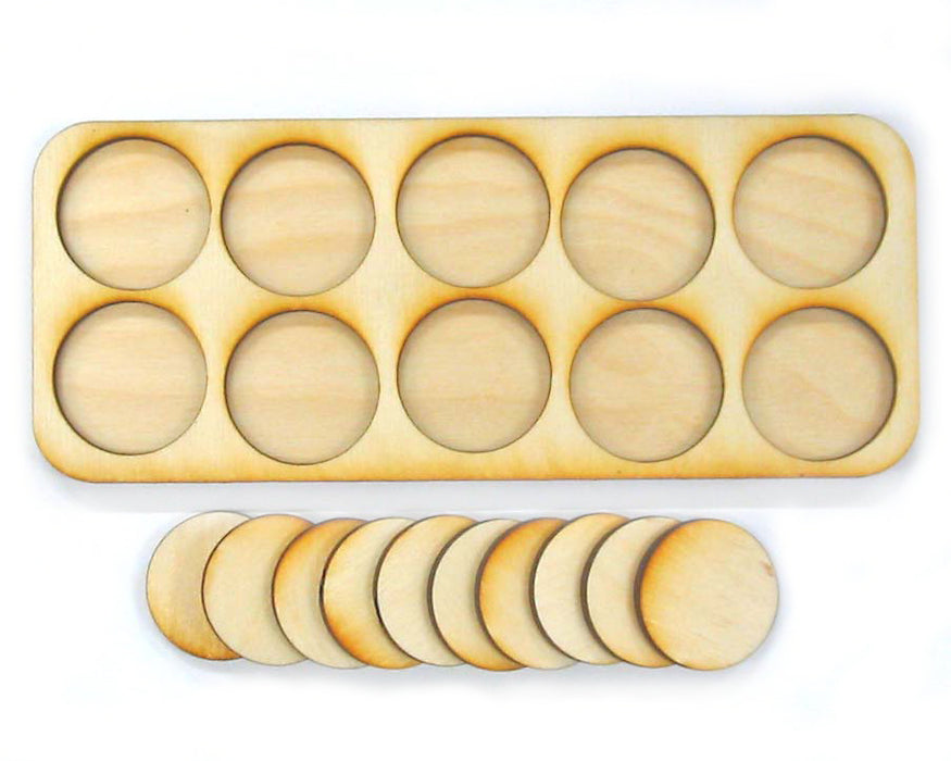 5x2 Formation Skirmish Tray for 30mm Circle Bases-Movement Trays-LITKO Game Accessories