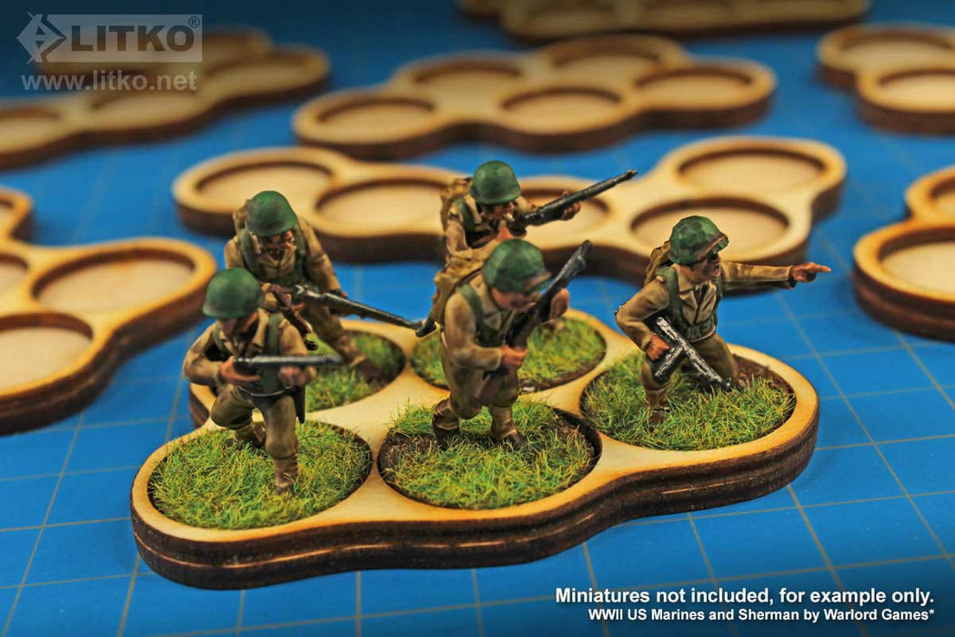 LITKO 5-Figure Horde Tray Set for 25mm Circle Bases (8)-Movement Trays-LITKO Game Accessories