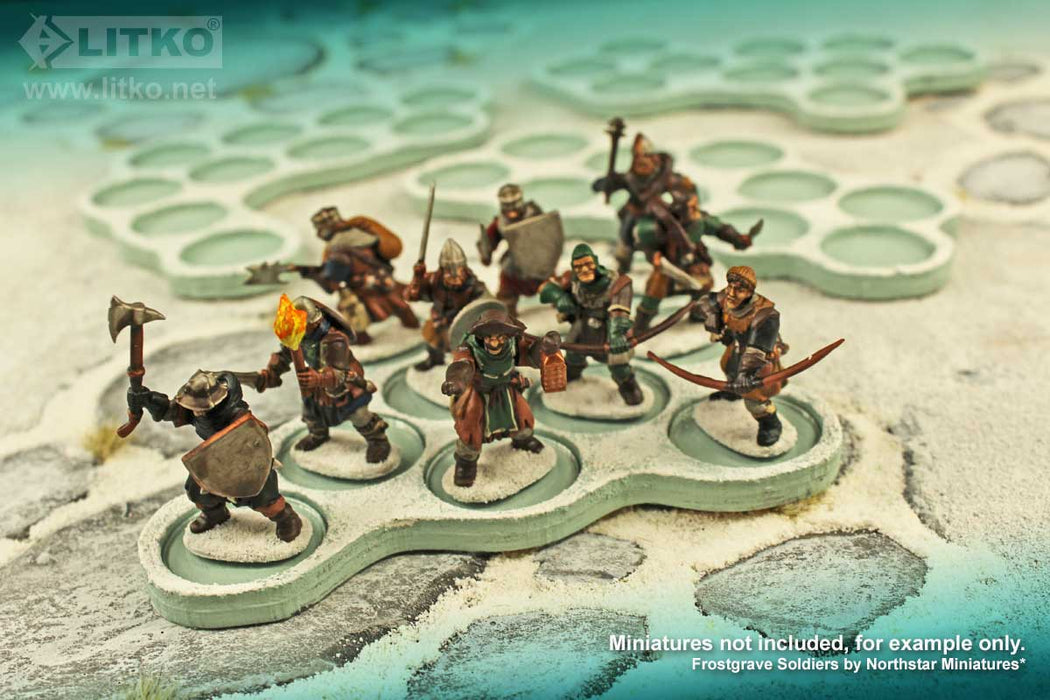 LITKO 10-Figure Horde Tray Set for 25mm Circle Bases (4)-Movement Trays-LITKO Game Accessories