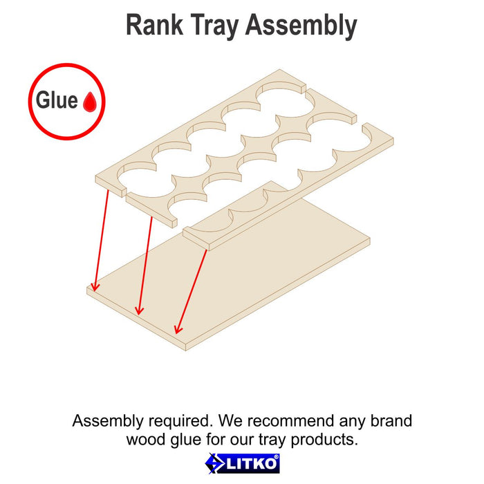 LITKO 5x2 Formation Rank Tray for 25mm Circle Bases - LITKO Game Accessories