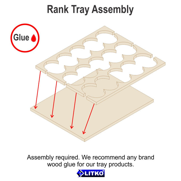 LITKO 5x3 Formation Rank Tray for 25mm Circle Bases-Movement Trays-LITKO Game Accessories