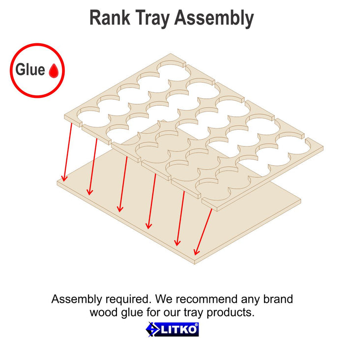 LITKO 5x5 Formation Rank Tray for 25mm Circle Bases-Movement Trays-LITKO Game Accessories