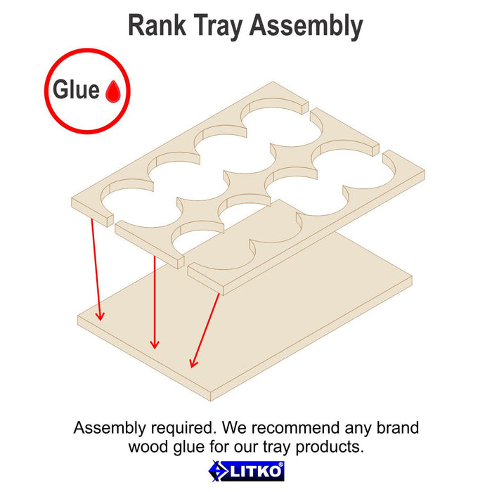 LITKO 4x2 Formation Rank Tray for 25mm Circle Bases-Movement Trays-LITKO Game Accessories