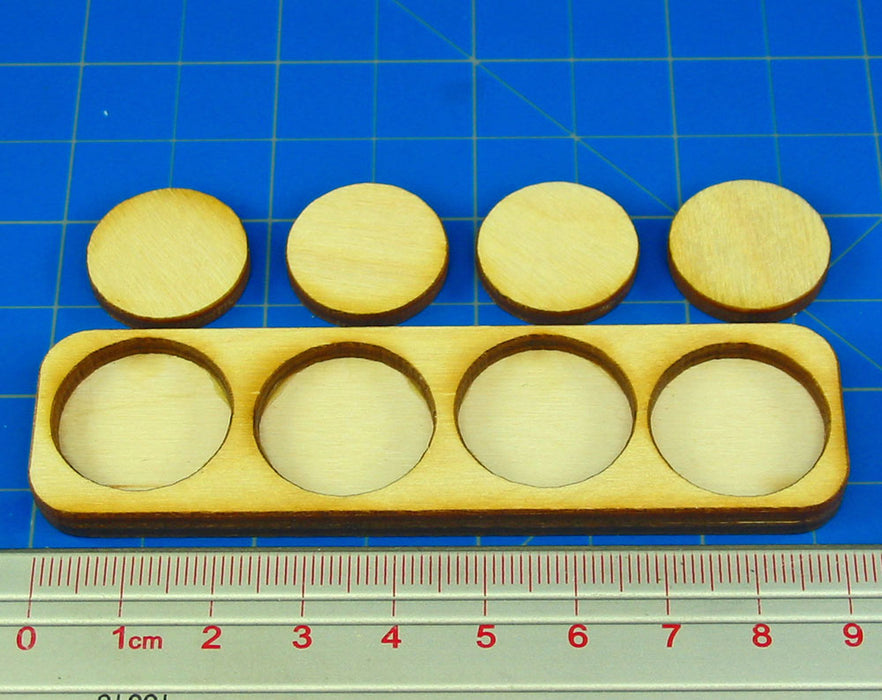 4x1 Formation Skirmish Tray for 20mm Circle Bases-Movement Trays-LITKO Game Accessories