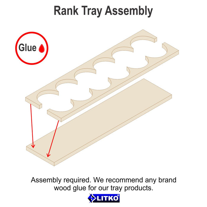 LITKO 6x1 Formation Rank Tray for 25mm Circle Bases-Movement Trays-LITKO Game Accessories