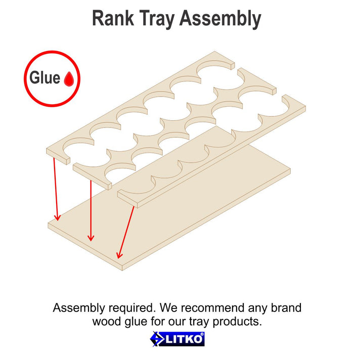 LITKO 6x2 Formation Rank Tray for 25mm Circle Bases - LITKO Game Accessories