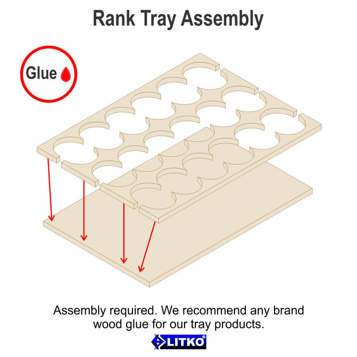 LITKO 6x3 Formation Rank Tray for 25mm Circle Bases - LITKO Game Accessories