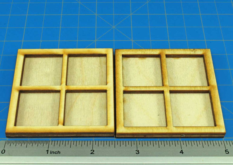 4-Figure 25mm Square Base Rune Battles Proxy Movement Trays  (2) - LITKO Game Accessories