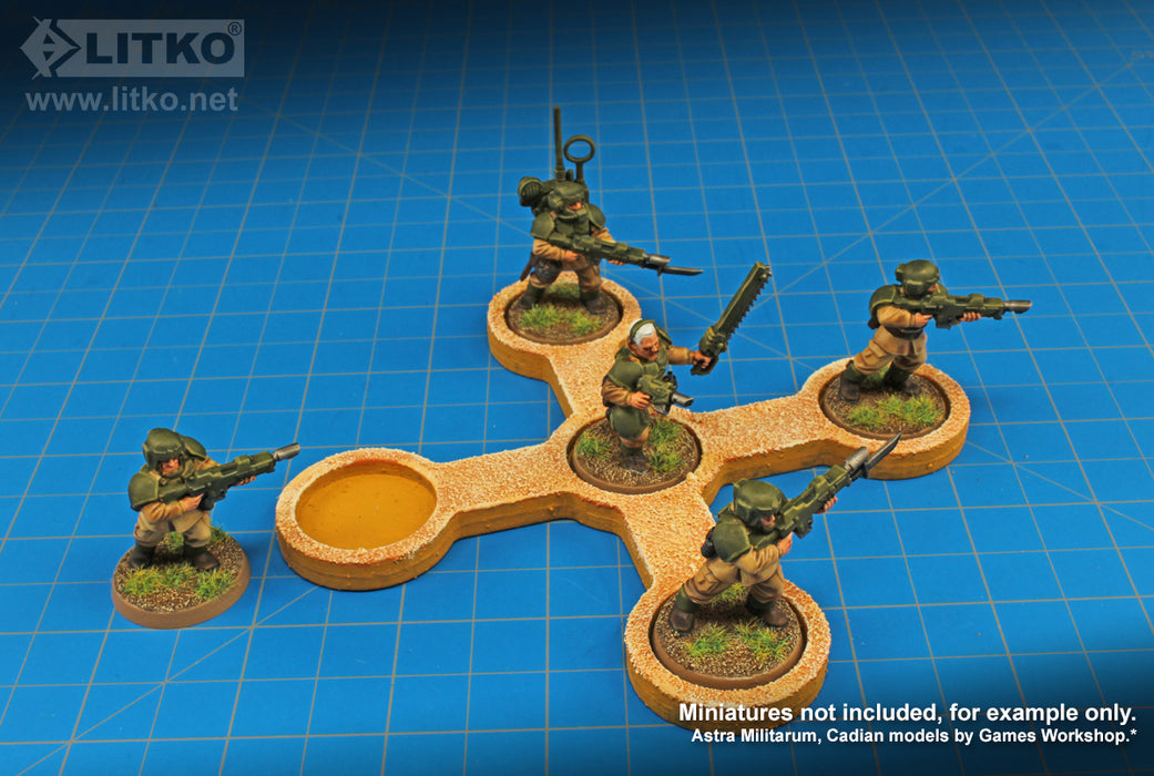 LITKO One Inch Coherency Tray, 5-Figure Squad Formation, 25mm Circle Bases-Movement Trays-LITKO Game Accessories