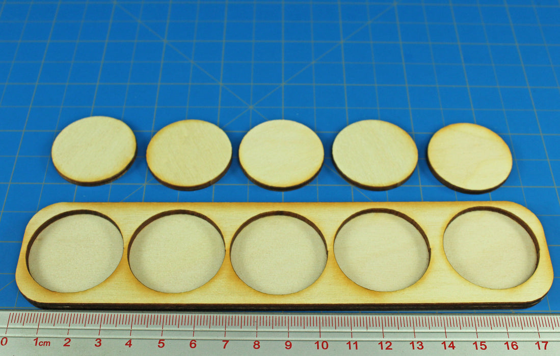 5x1 Formation Skirmish Tray for 32mm Circle Bases-Movement Trays-LITKO Game Accessories