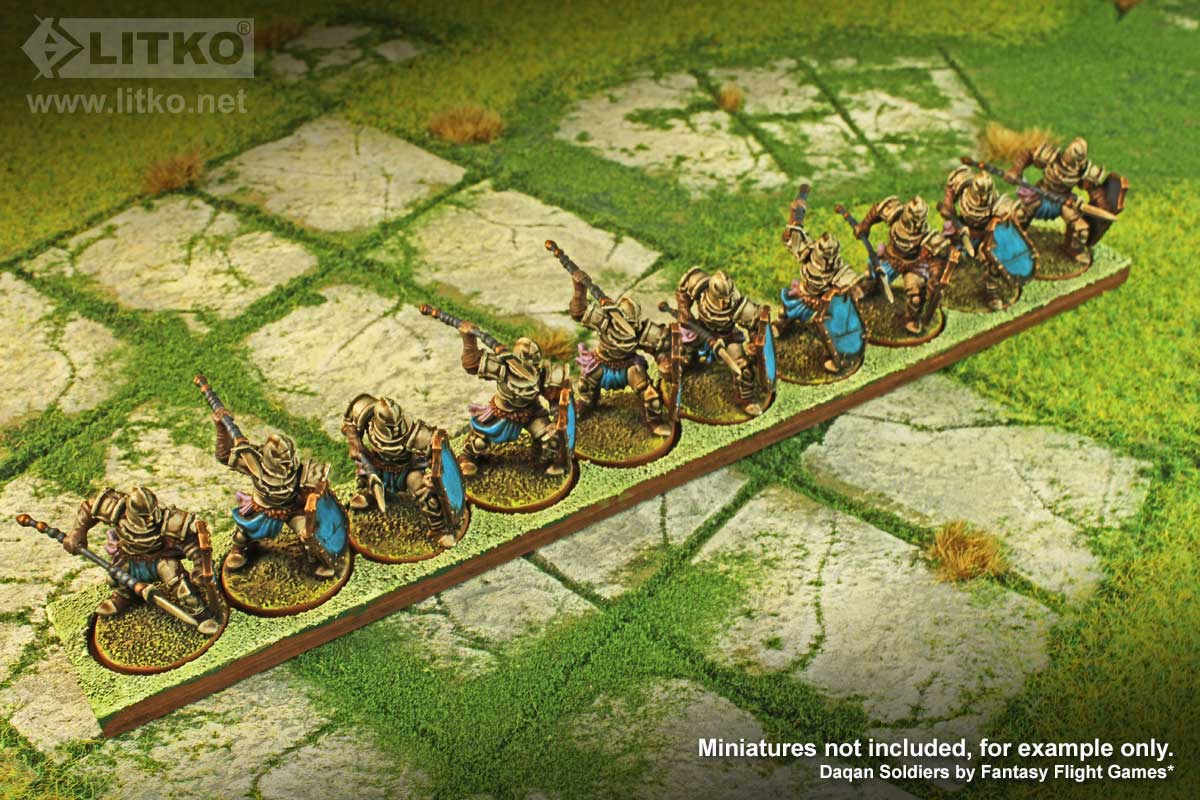 LITKO 10x1 Formation Rank Tray for 25mm Circle Bases-Movement Trays-LITKO Game Accessories