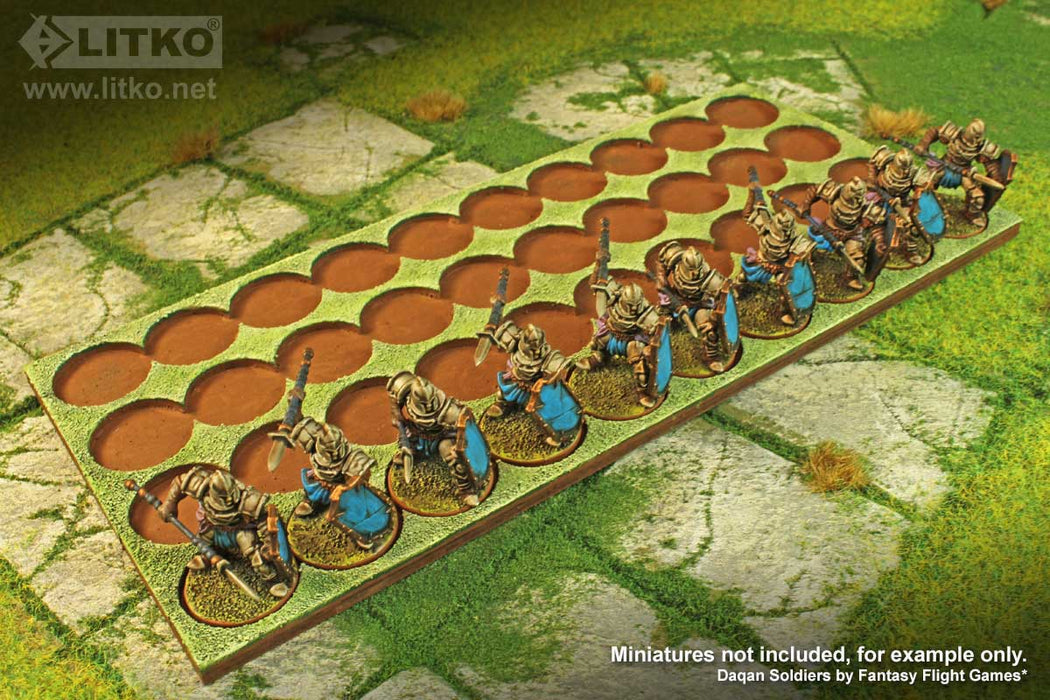 LITKO 10x4 Formation Rank Tray for 25mm Circle Bases-Movement Trays-LITKO Game Accessories