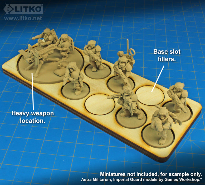 LITKO Heavy Weapon Squad Skirmish Tray (65mm and 25mm Cutouts)-Movement Trays-LITKO Game Accessories