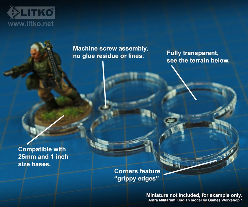 LITKO 5-Figure 25mm Circle Display Tray, Clear-Movement Trays-LITKO Game Accessories