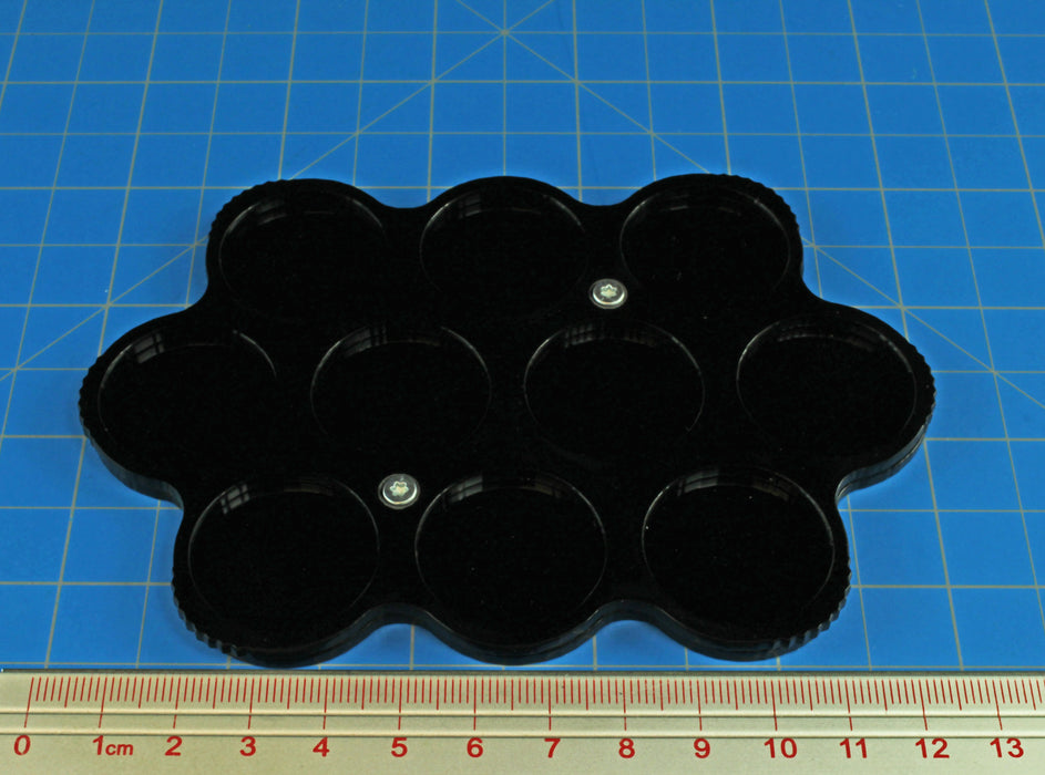 LITKO 10-Figure 25mm Circle Display Tray, Black-Movement Trays-LITKO Game Accessories