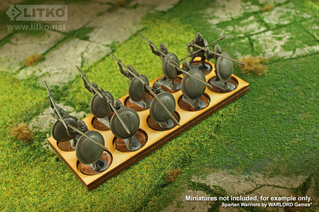 LITKO 5x2 Formation Tray for 20mm Circle Bases Compatible with Oathmark - LITKO Game Accessories