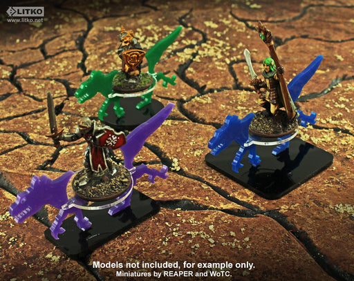 LITKO Raptor Character Mount with 25x50mm Base, Blue-Character Mount-LITKO Game Accessories