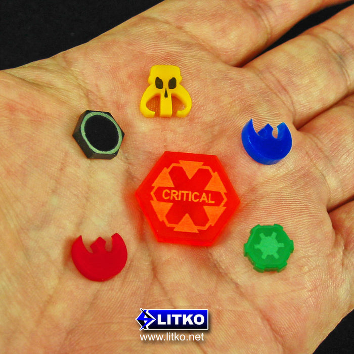LITKO Micro Faction Tokens, Resistance, Blue (15)-Tokens-LITKO Game Accessories