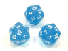 Frosted™ Polyhedral Caribbean Blue™/white d20 (Single Die) - LITKO Game Accessories