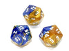 Gemini® Polyhedral Blue-Gold/white d20 (Single Die)-Dice-LITKO Game Accessories