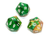 Gemini® Polyhedral Gold-Green/white d20 (Single Die)-Dice-LITKO Game Accessories