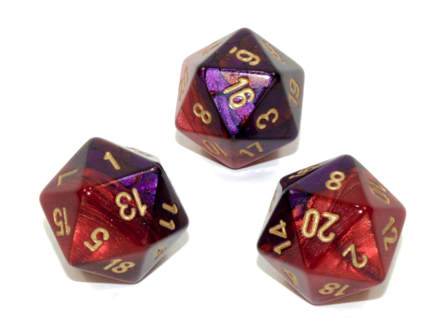 Gemini® Polyhedral Purple-Red/gold d20 (Single Die)-Dice-LITKO Game Accessories