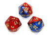 Gemini® Polyhedral Blue-Red/gold d20 (Single Die)-Dice-LITKO Game Accessories