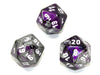 Gemini® Polyhedral Purple-Steel/white d20 (Single Die)-Dice-LITKO Game Accessories