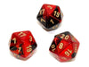 Gemini® Polyhedral Black-Red/gold d20 (Single Die)-Dice-LITKO Game Accessories
