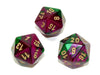 Gemini® Polyhedral Green-Purple/gold d20 (Single Die)-Dice-LITKO Game Accessories
