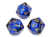 Gemini® Polyhedral Black-Blue/gold d20 (Single Die)-Dice-LITKO Game Accessories