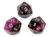Gemini® Polyhedral Black-Purple/gold d20 (Single Die)-Dice-LITKO Game Accessories