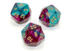 Gemini® Polyhedral Purple-Teal/gold d20 (Single Die)-Dice-LITKO Game Accessories