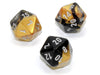 Gemini® Polyhedral Black-Gold/silver d20  (Single Die) - LITKO Game Accessories
