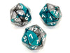Gemini® Polyhedral Steel-Teal/white d20 (Single Die)-Dice-LITKO Game Accessories