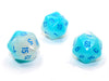 Gemini® Polyhedral Pearl Turquoise-White/blue Luminary™ d20 (Single Die)-Dice-LITKO Game Accessories