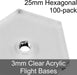 Flight Bases, Hexagonal, 25mm, 3mm Clear (100)-Flight Stands-LITKO Game Accessories