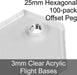 Flight Bases, Hexagonal, 25mm (Offset Peg), 3mm Clear (100) - LITKO Game Accessories