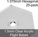 Flight Bases, Hexagonal, 1.375inch, 1.5mm Clear (25)-Flight Stands-LITKO Game Accessories